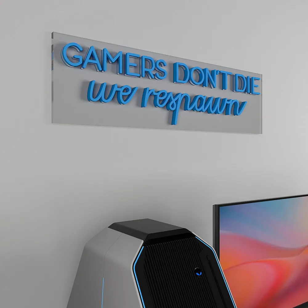 Gamers Don't Die LED Neon Light (Available in Multiple Colors) Blue