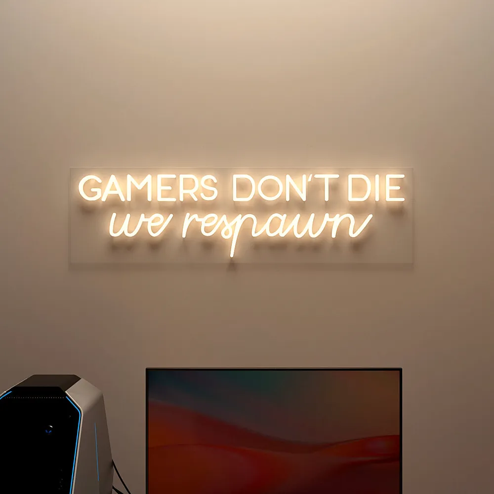 Gamers Don't Die LED Neon Light (Available in Multiple Colors) Blue