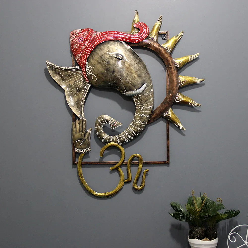 Ganesh Modern Art Metal Wall Art With LED Lights