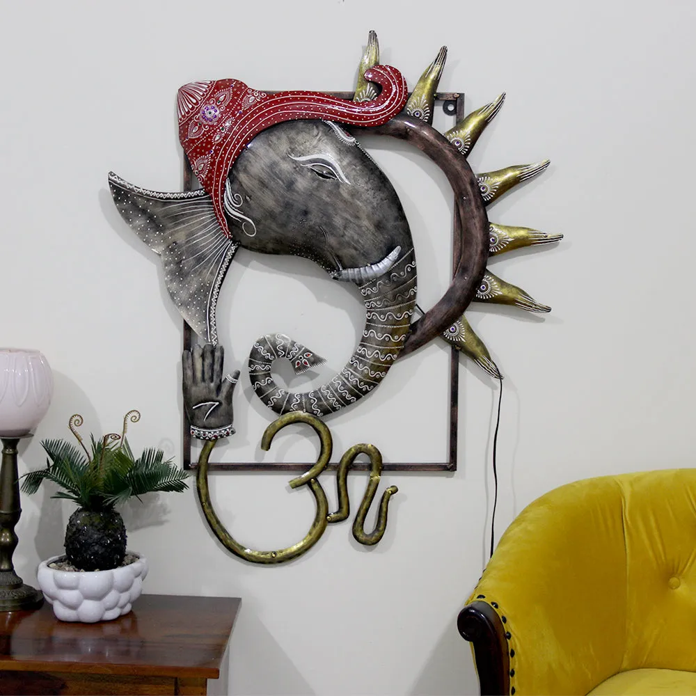 Ganesh Modern Art Metal Wall Art With LED Lights