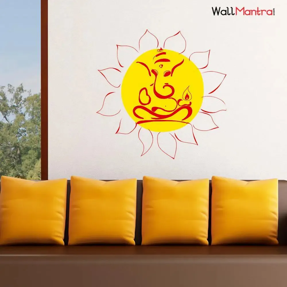 Ganesha in Lotus Wall Decal