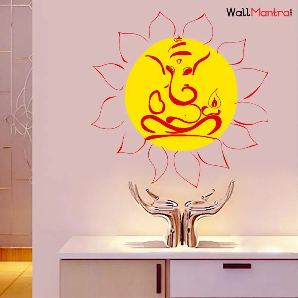 Ganesha in Lotus Wall Decal