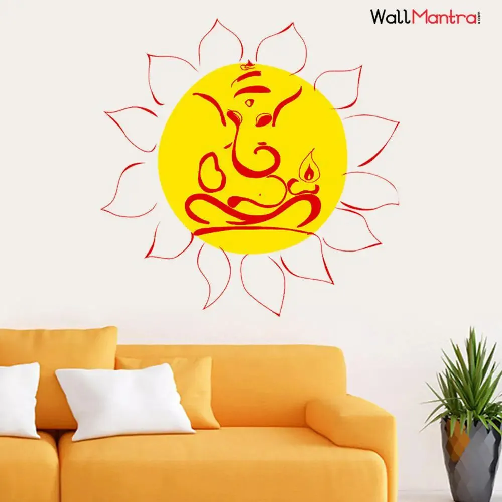 Ganesha in Lotus Wall Decal