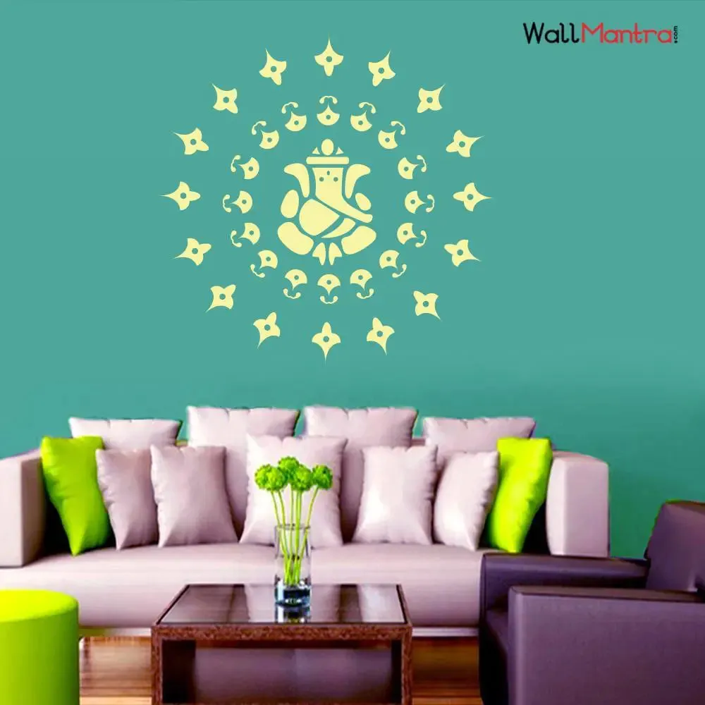 Ganesha in Motif Design Wall Decal