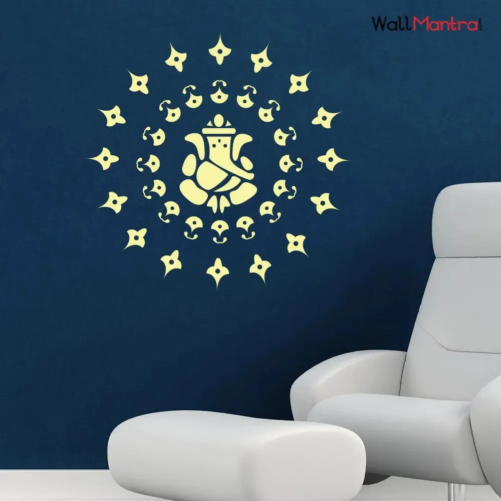 Ganesha in Motif Design Wall Decal