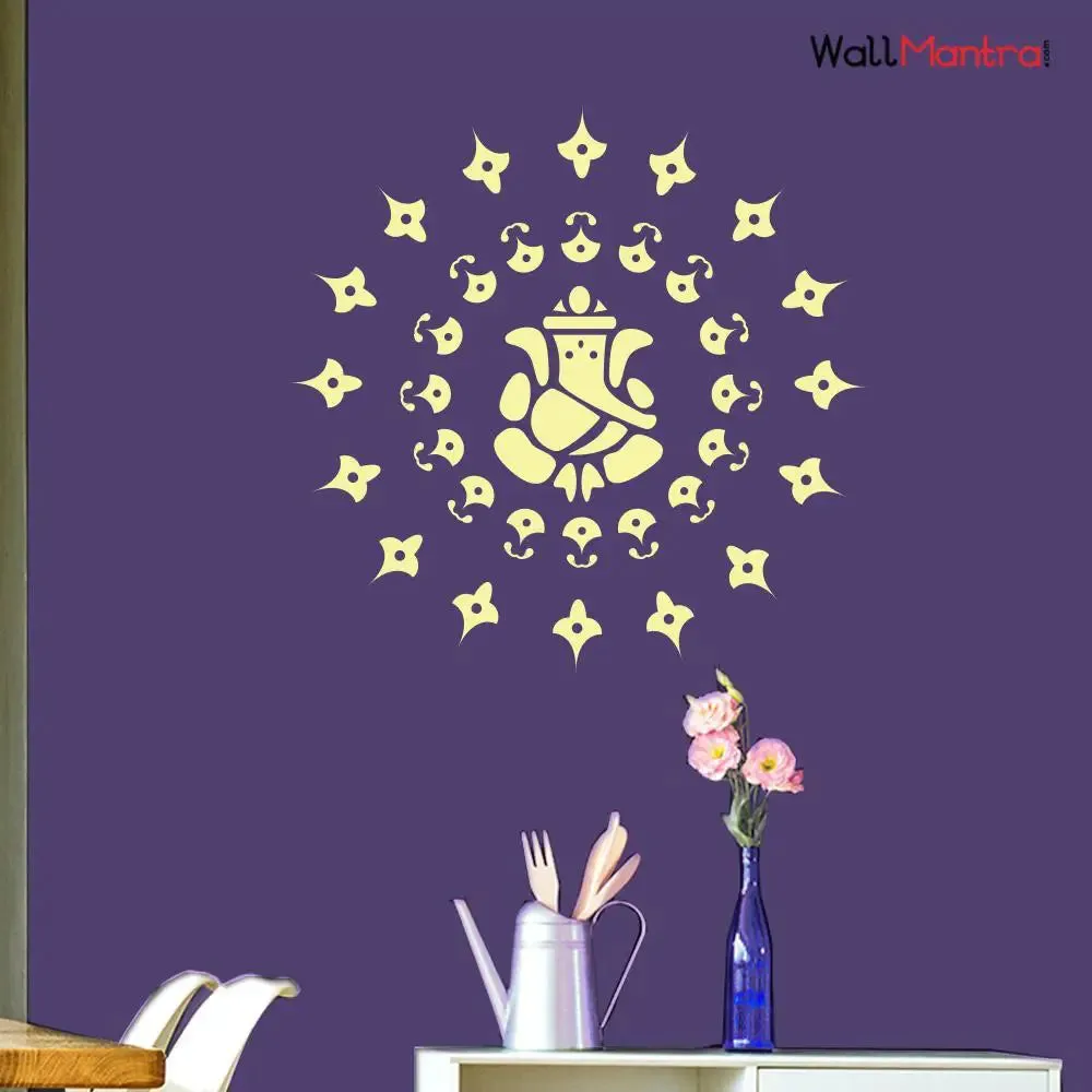 Ganesha in Motif Design Wall Decal