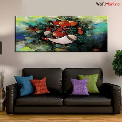 Ganesha Indian Devotional Canvas Painting