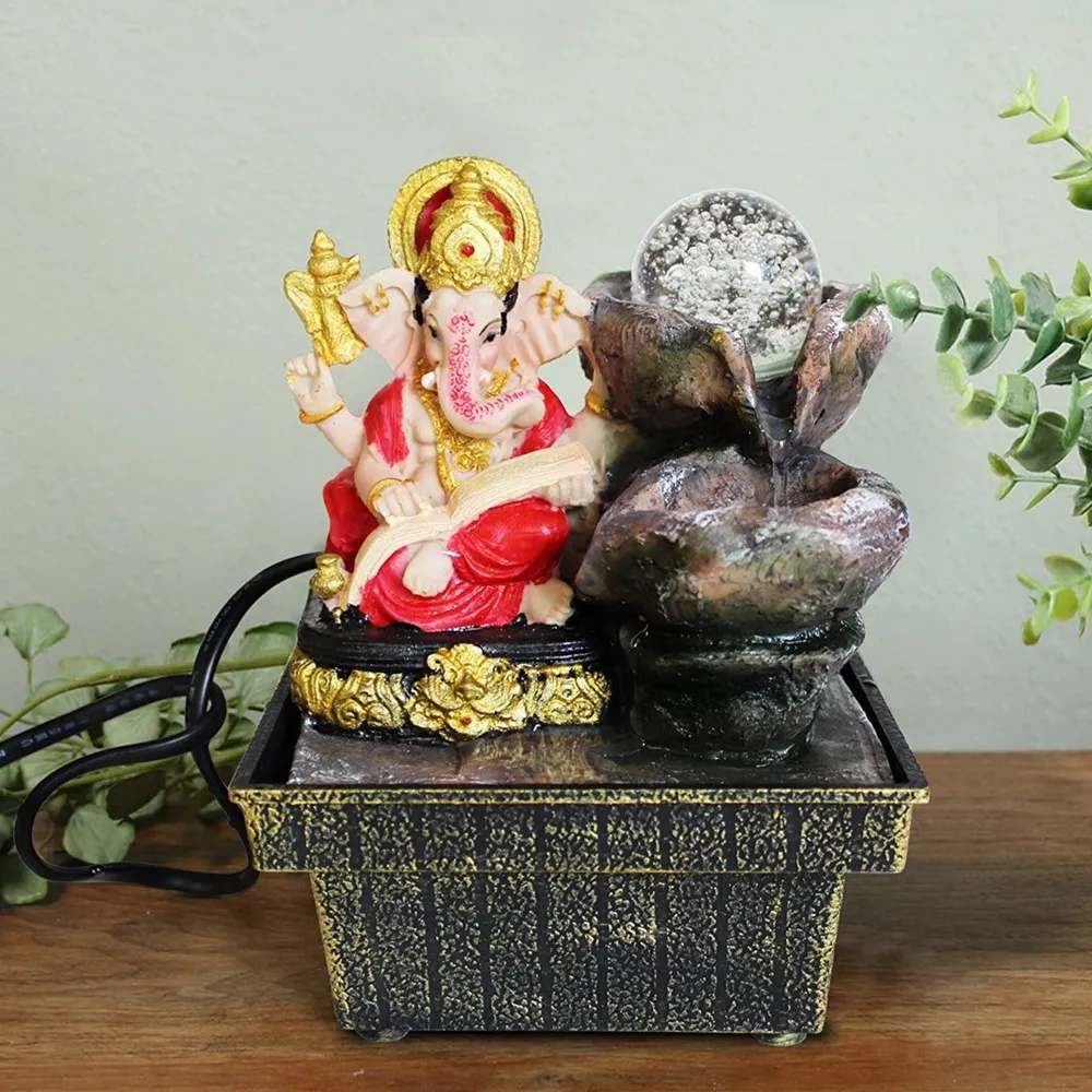 Ganesha Polyresin Decorative Indoor Water Fountain