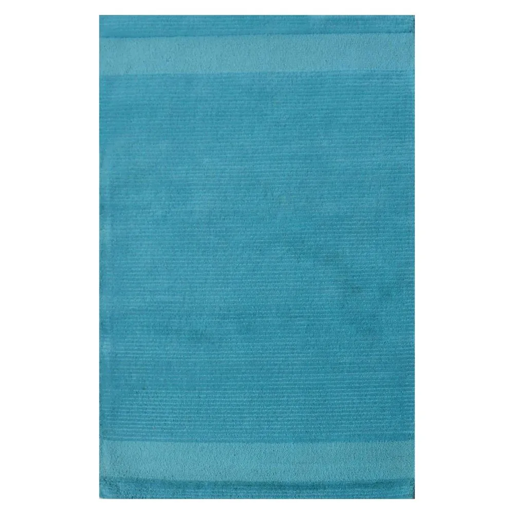 Generic Plain Bordered Blue Tufted Area Carpet 3X5ft