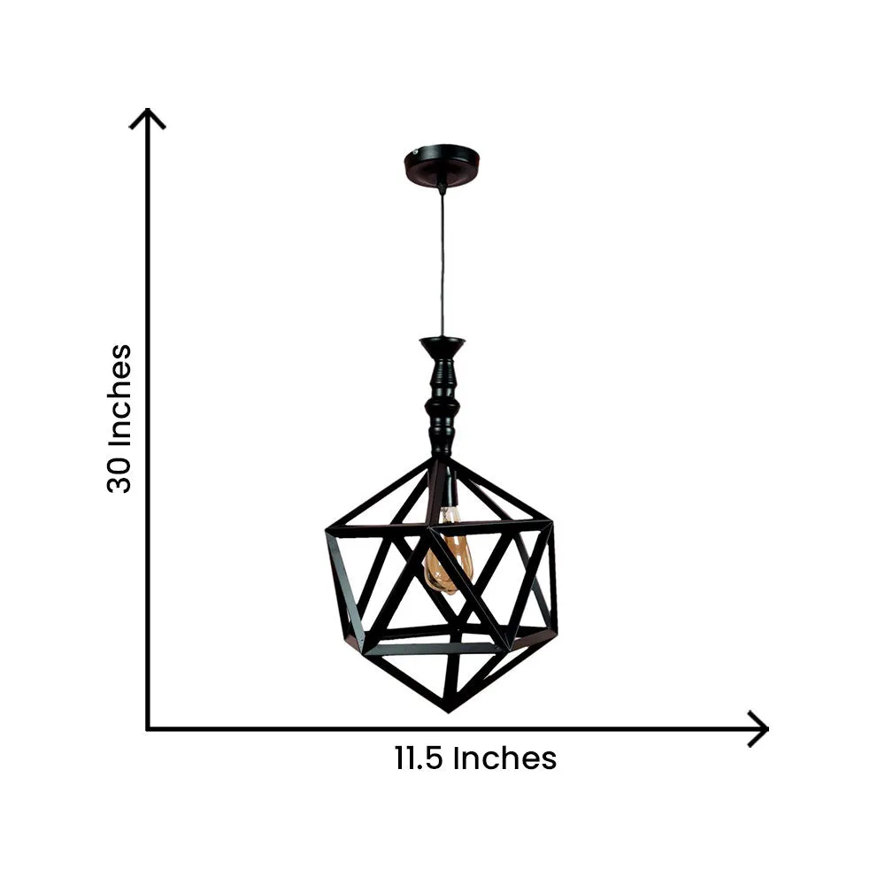 Geometric Black Metal Decorative Single Hanging Light