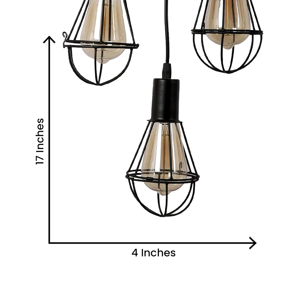Geometric Cut Antique Cluster Hanging Light