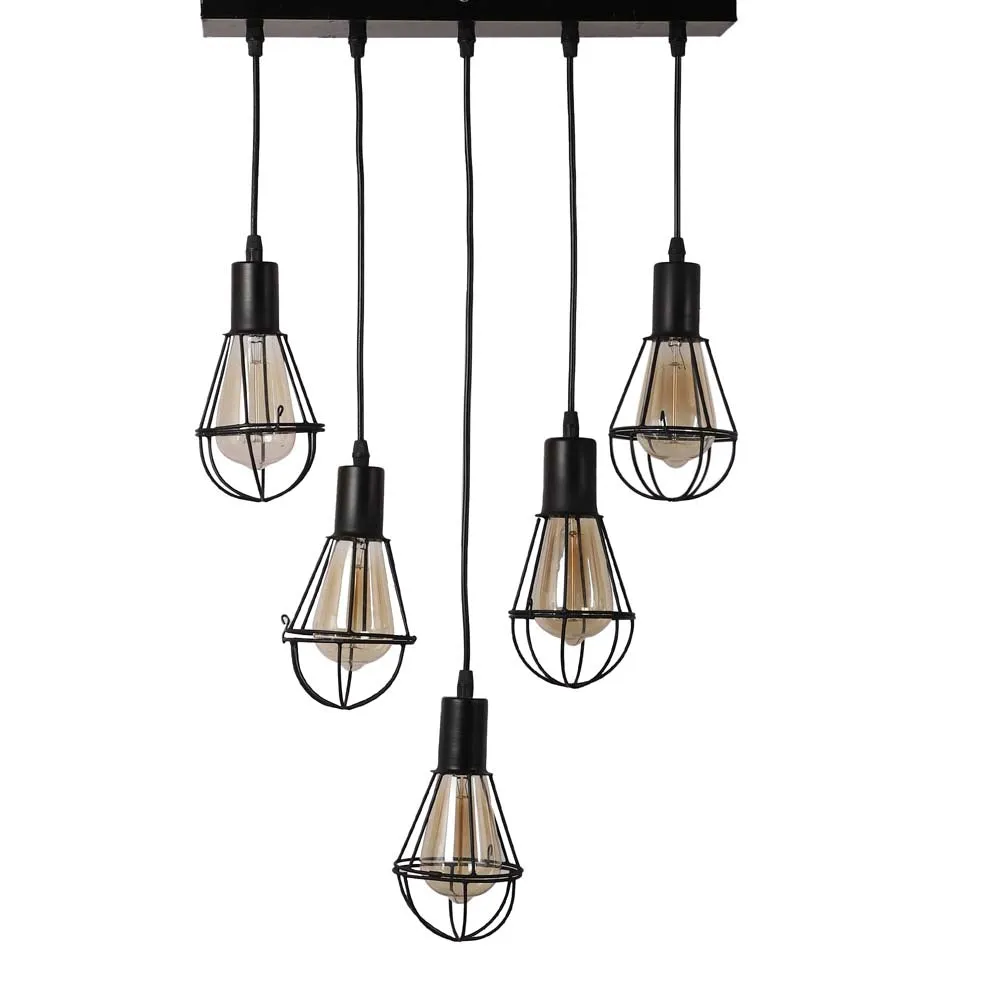 Geometric Cut Antique Cluster Hanging Light