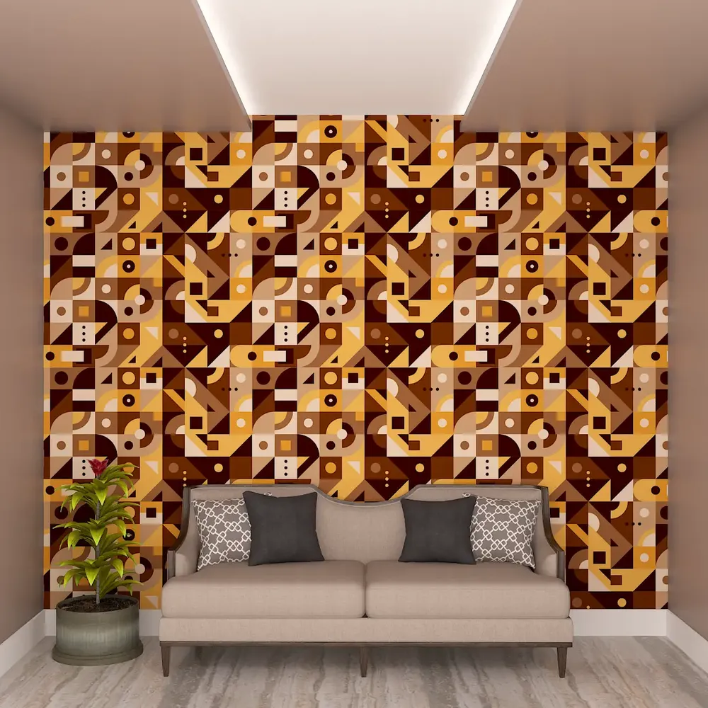 Geometric Design Wallpaper / High Quality Woven WallPaper /  size 12 ft x 10 ft