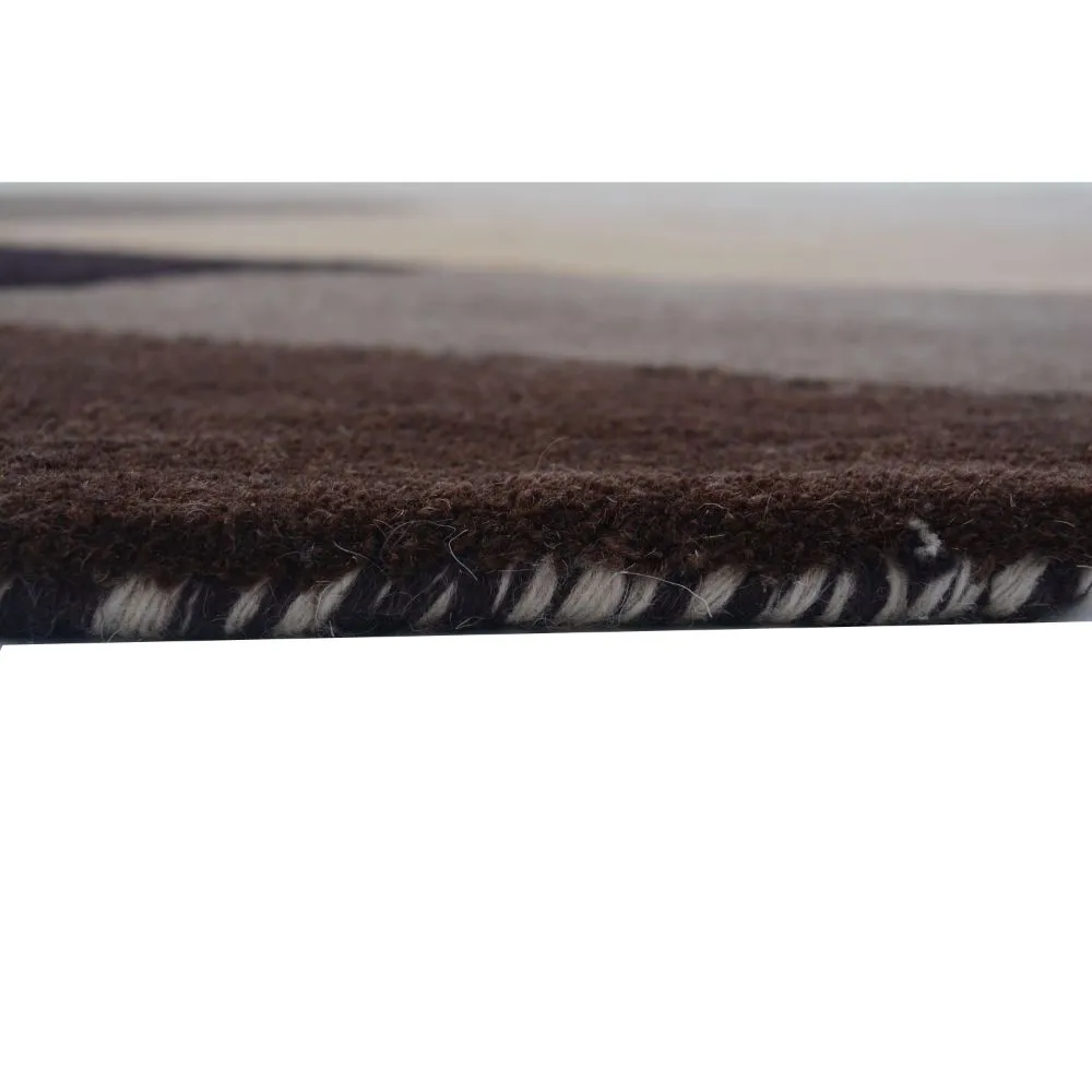 Geometric Designer Brown & Beige Tufted Area Carpet 2X5ft