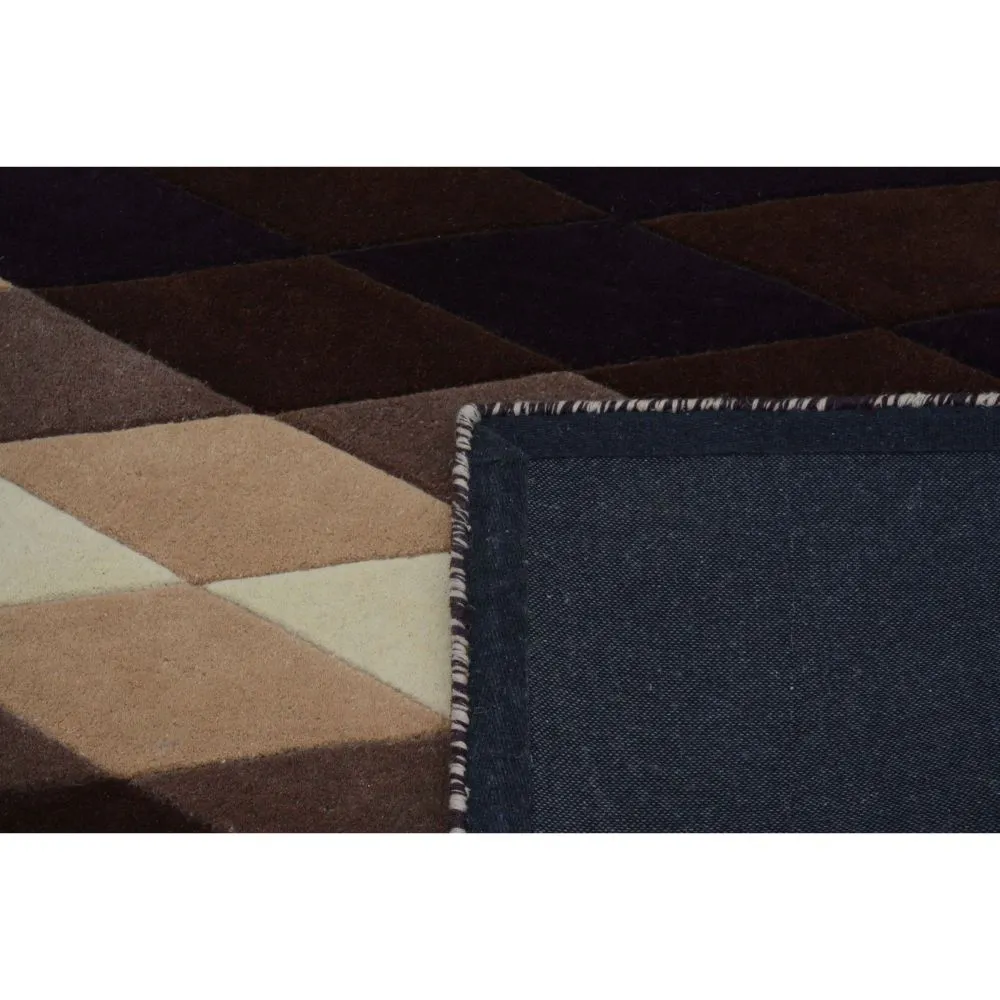 Geometric Designer Brown & Beige Tufted Area Carpet 2X5ft