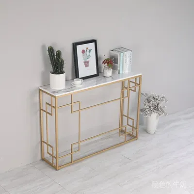 Geometric Designer Metal Console Table