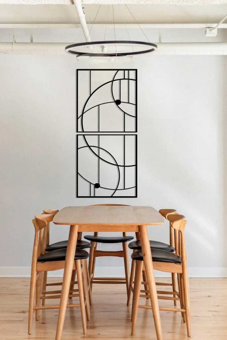 Geometric Entwined Circles Metal Wall Art Set Of 2