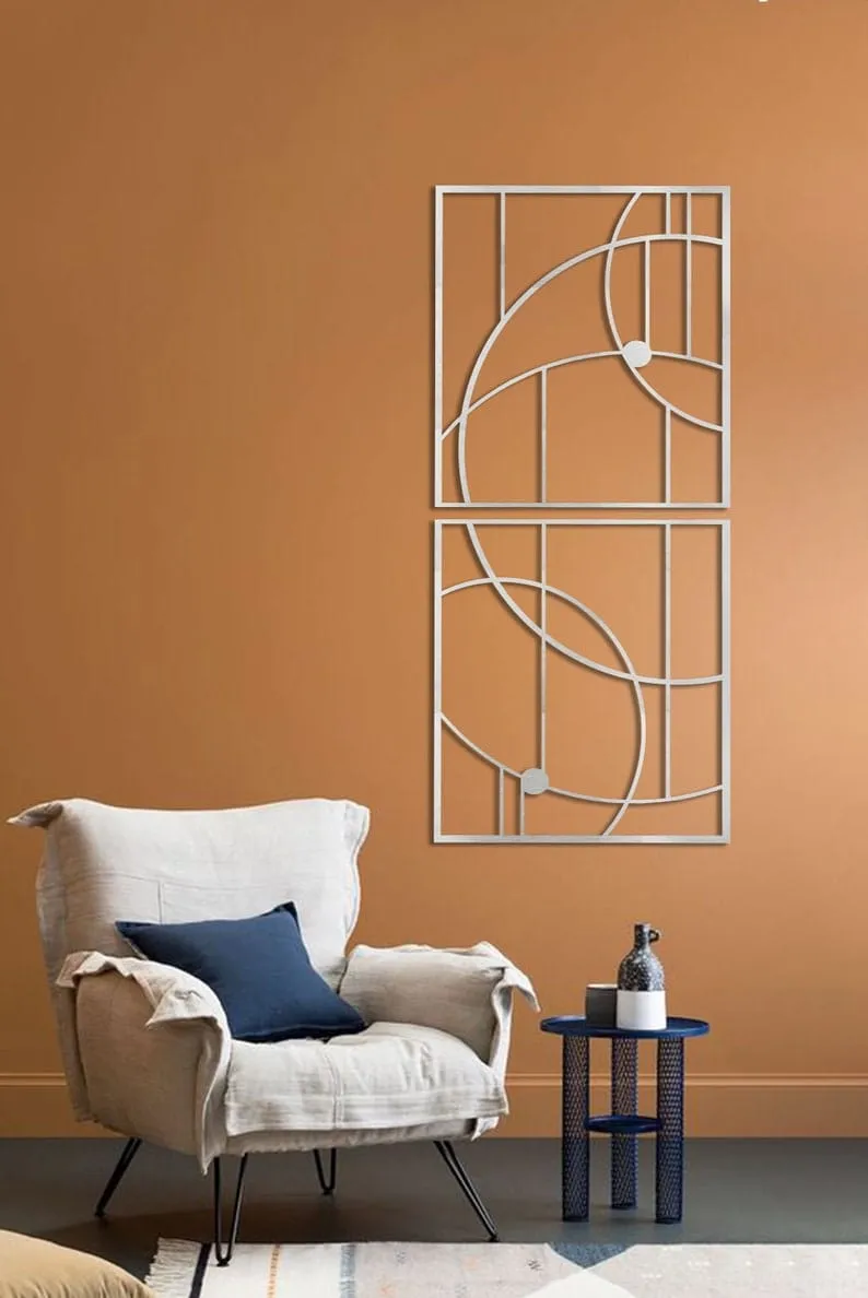 Geometric Entwined Circles Metal Wall Art Set Of 2