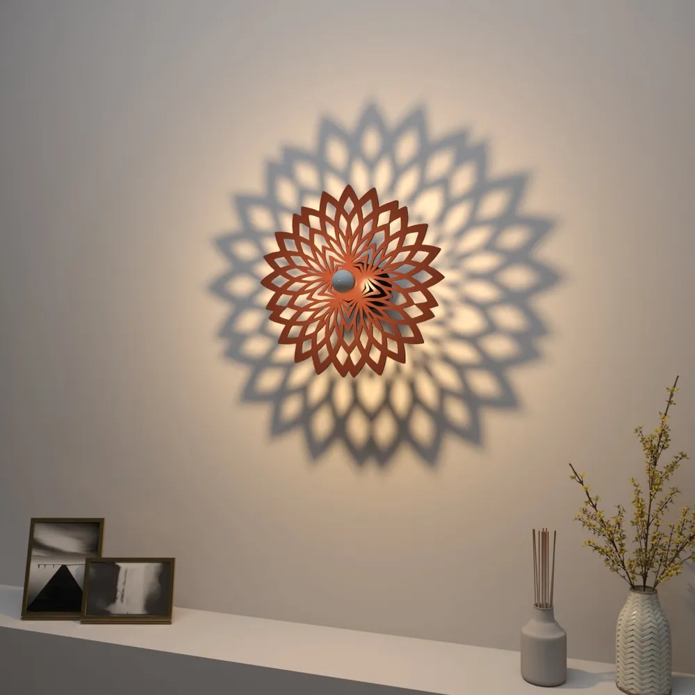 Geometric Flower Design Creative Shadow Night Lamps