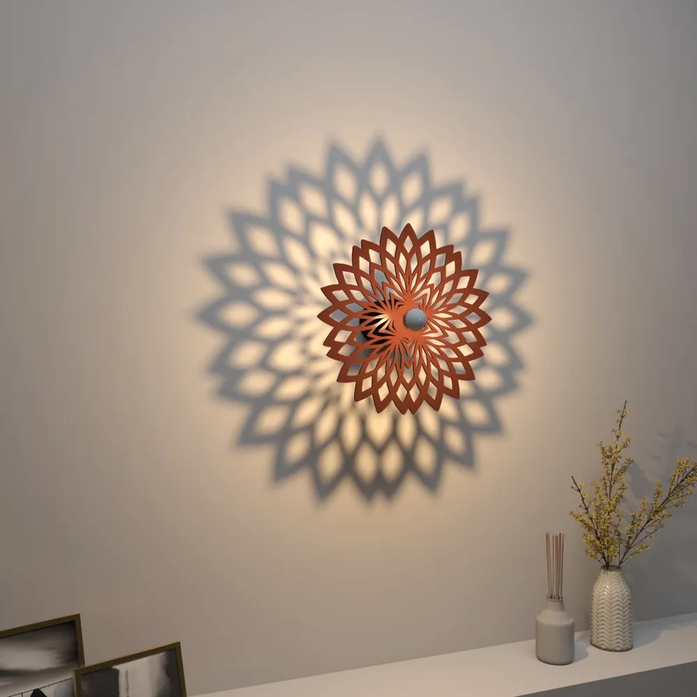 Geometric Flower Design Creative Shadow Night Lamps