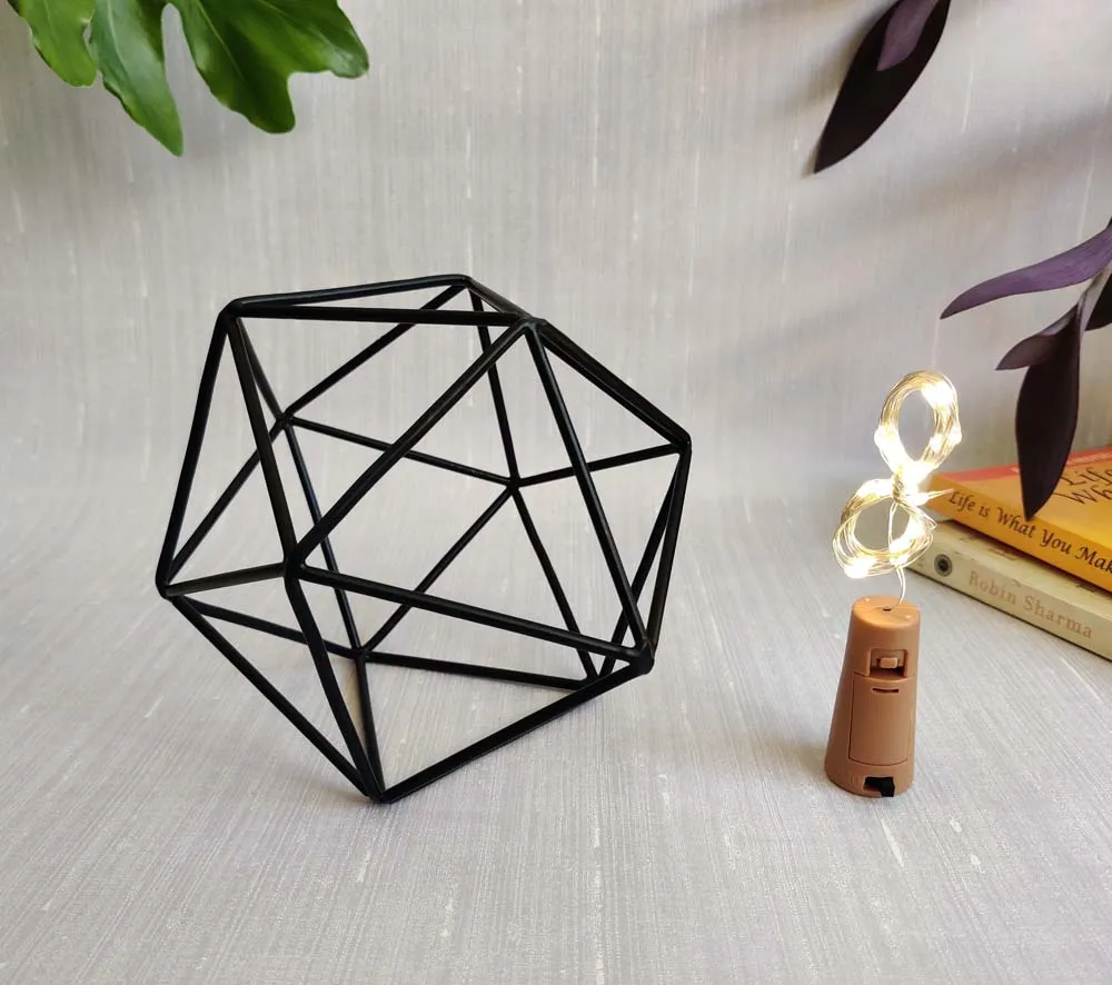 Geometric LED Entwined Black Centrepiece Single Piece
