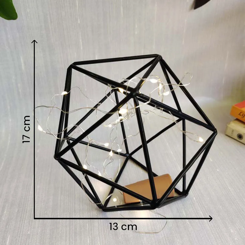 Geometric LED Entwined Black Centrepiece Single Piece