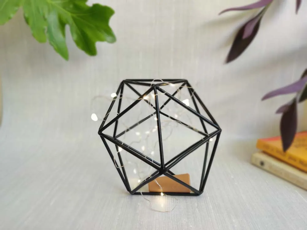 Geometric LED Entwined Black Centrepiece Single Piece