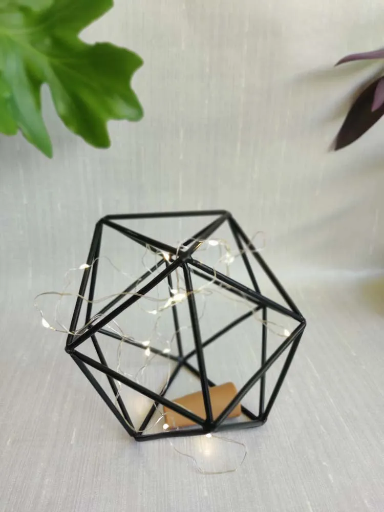 Geometric LED Entwined Black Centrepiece Single Piece