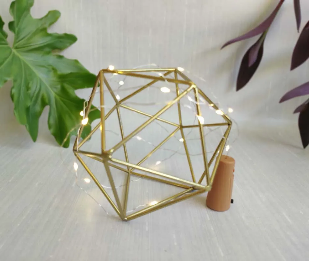 Geometric LED Entwined Golden Centrepiece