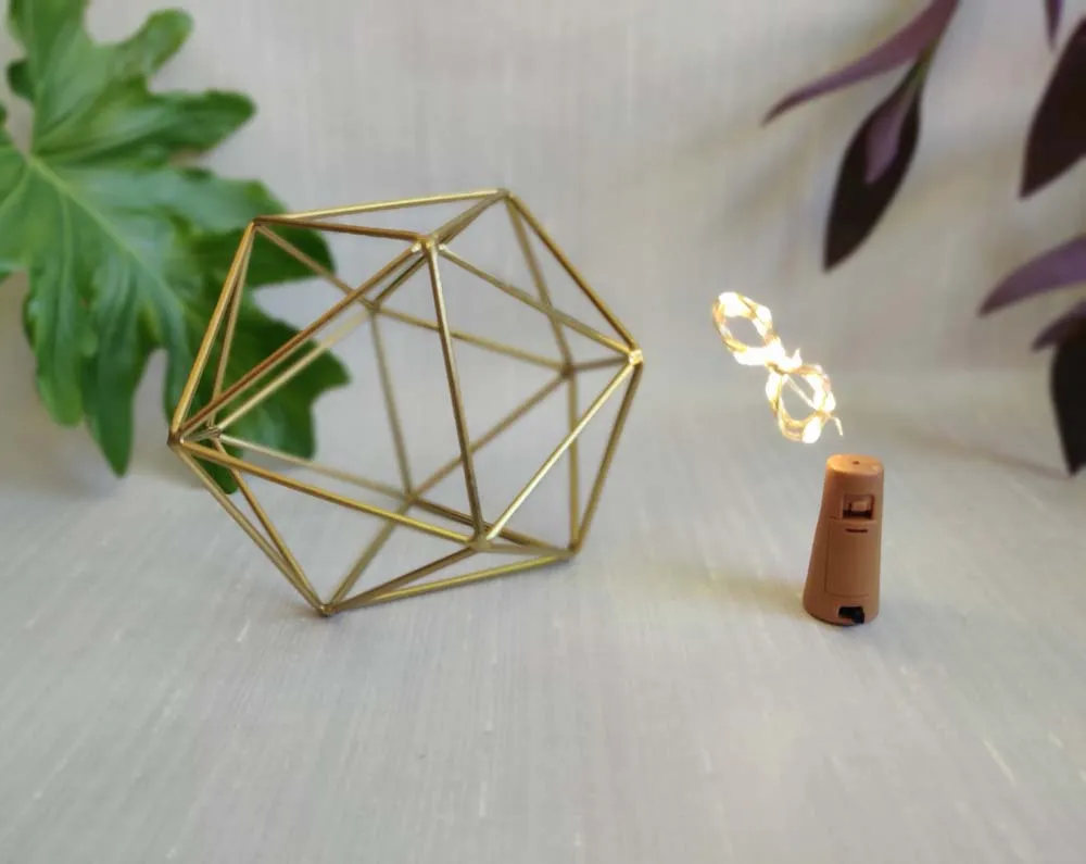 Geometric LED Entwined Golden Centrepiece