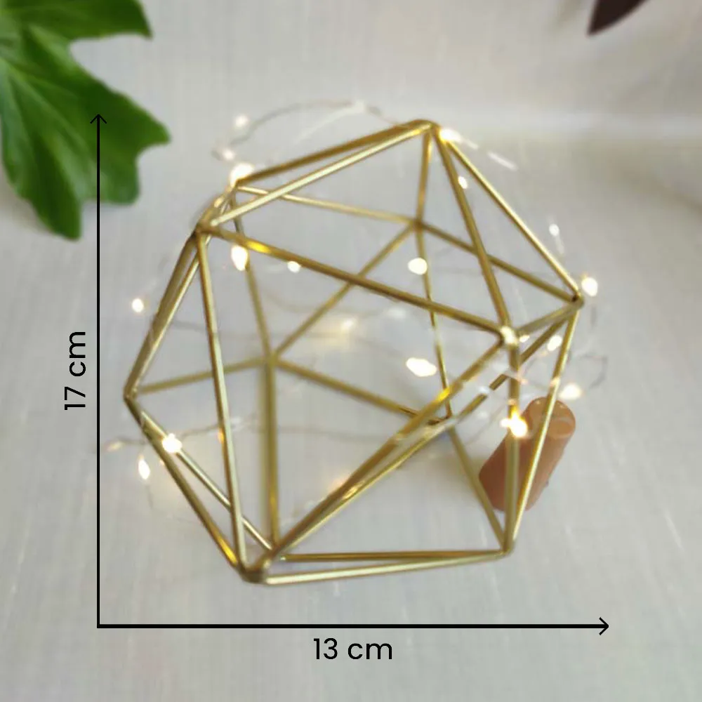 Geometric LED Entwined Golden Centrepiece