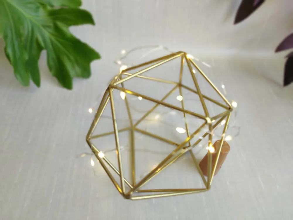Geometric LED Entwined Golden Centrepiece