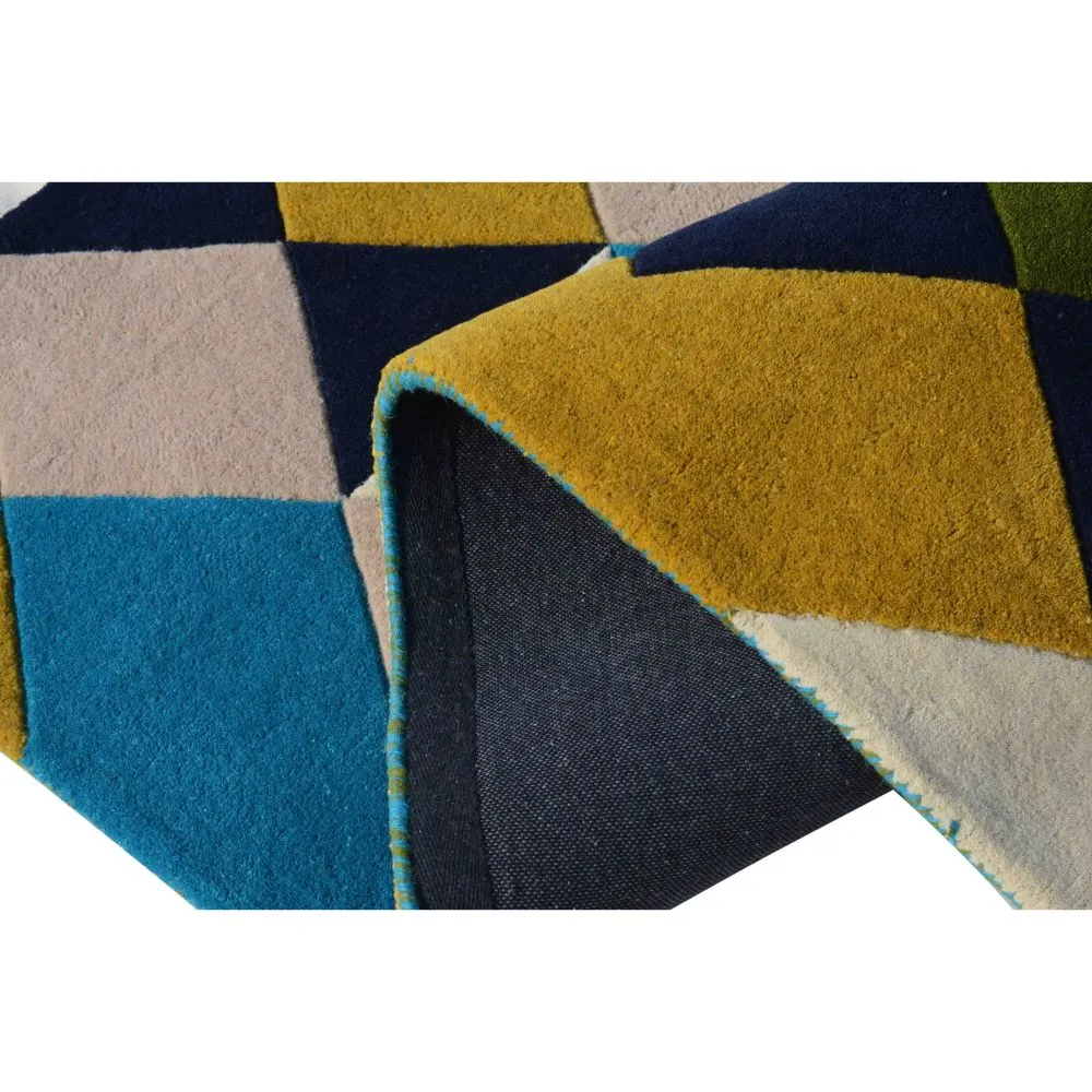 Geometric Pattern Multicolor Tufted Area Carpet 2*5ft