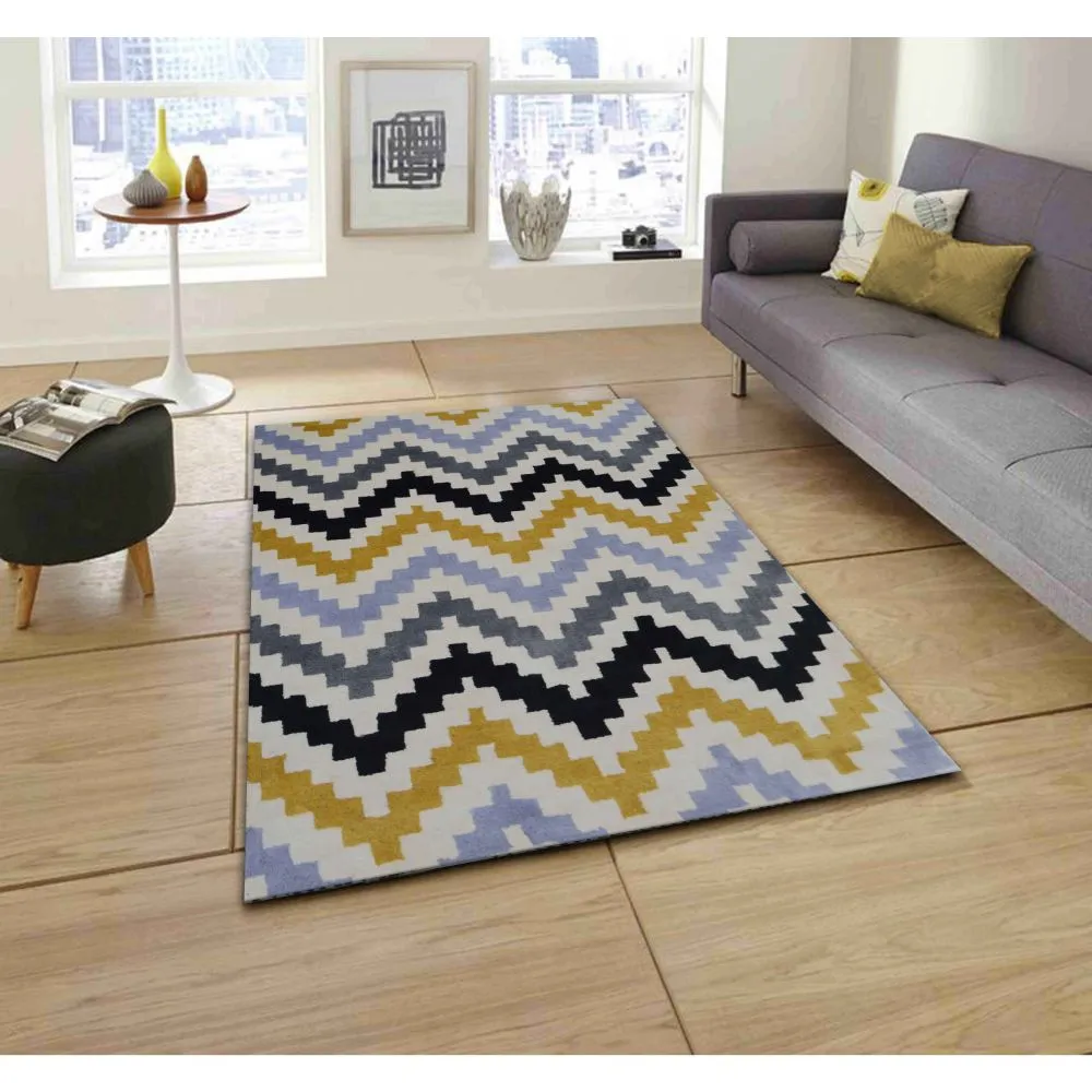 Geometric Patterned Multicolor Designer Area Carpet 2*5ft