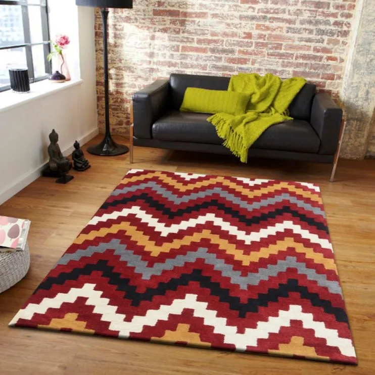 Geometric Patterned Multicolor Designer Area Carpet 2*5ft