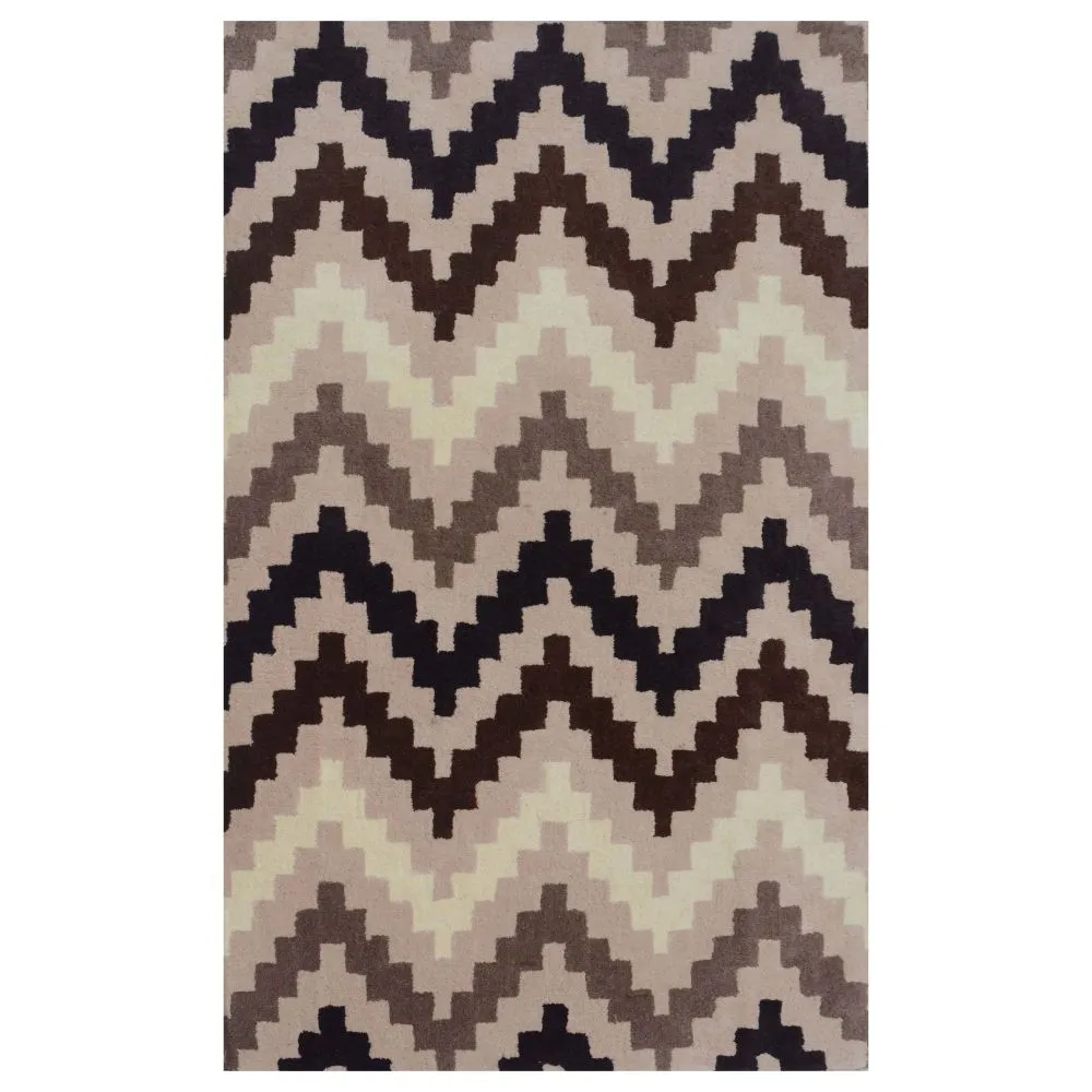 Geometric Patterned Shades Of Brown Designer Area Carpet 2*5ft
