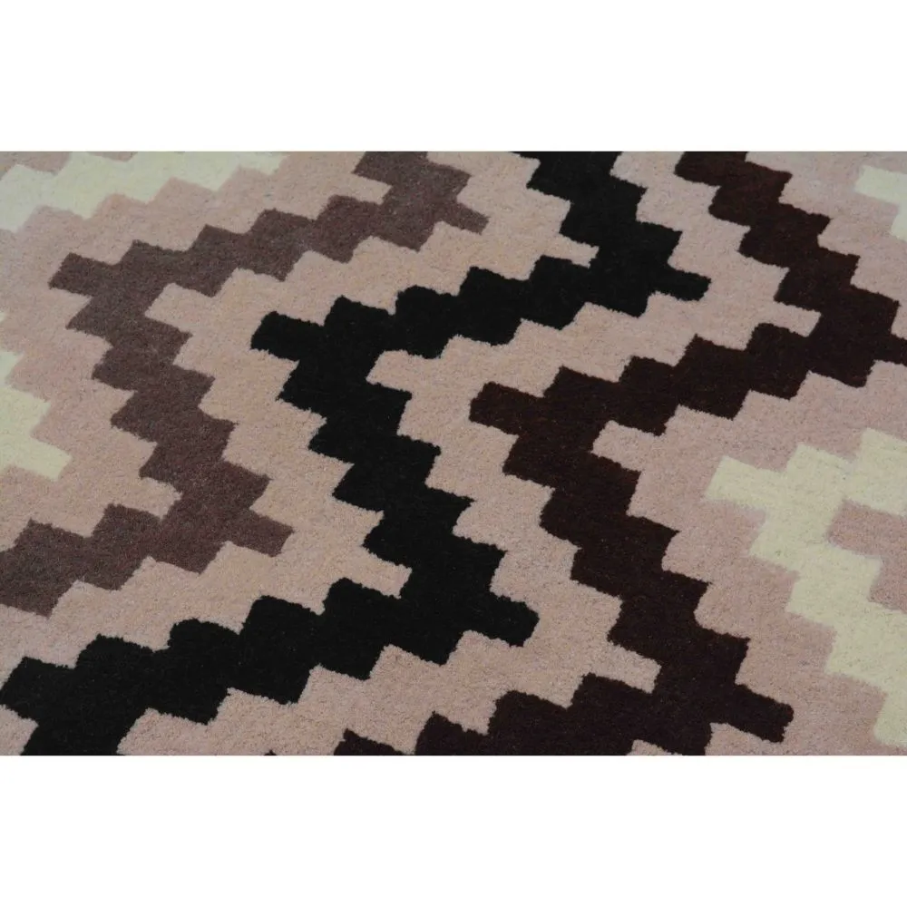 Geometric Patterned Shades Of Brown Designer Area Carpet 2*5ft