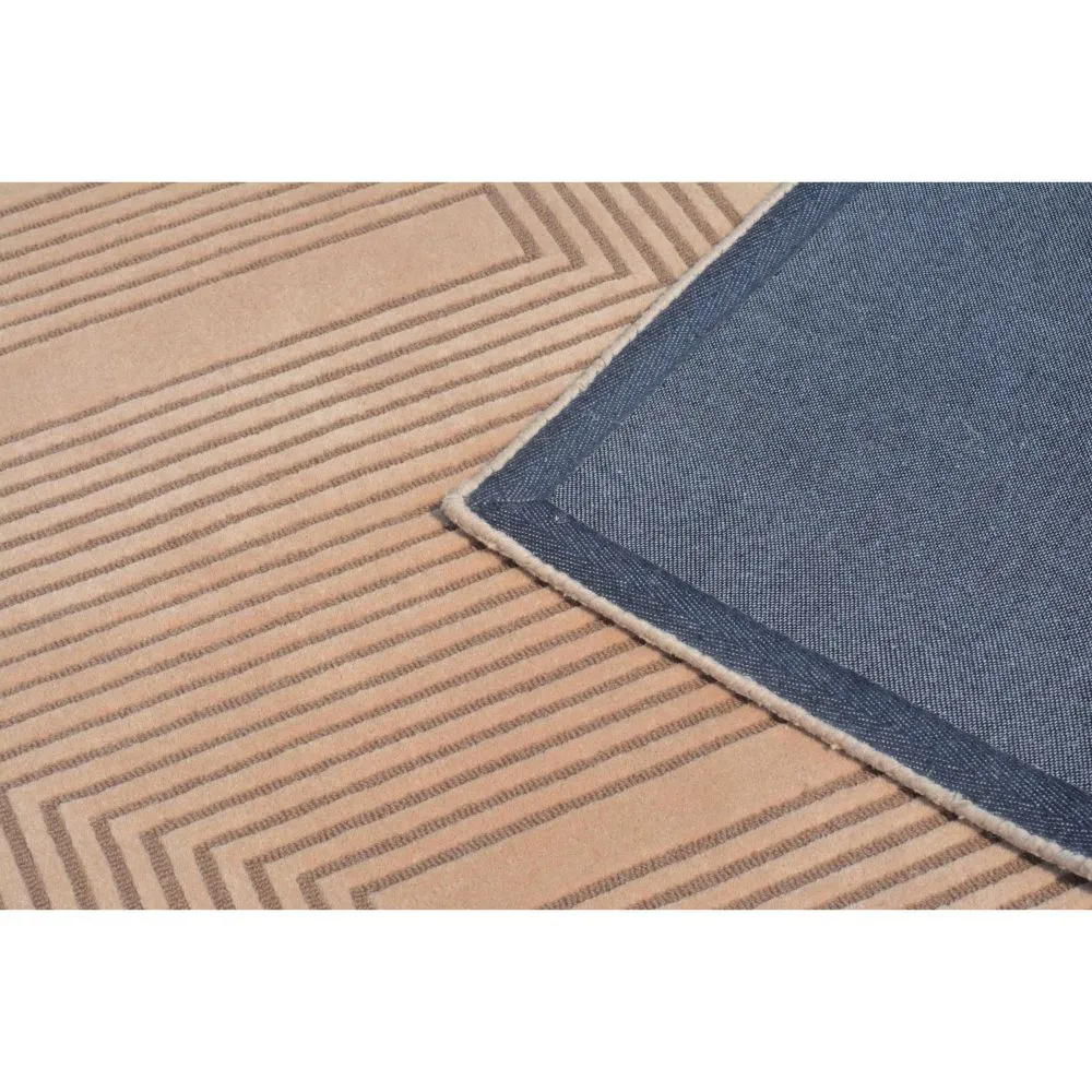 Geometric Rectangular Pattern Minimalist Beige Tufted Area Carpet 3X5ft