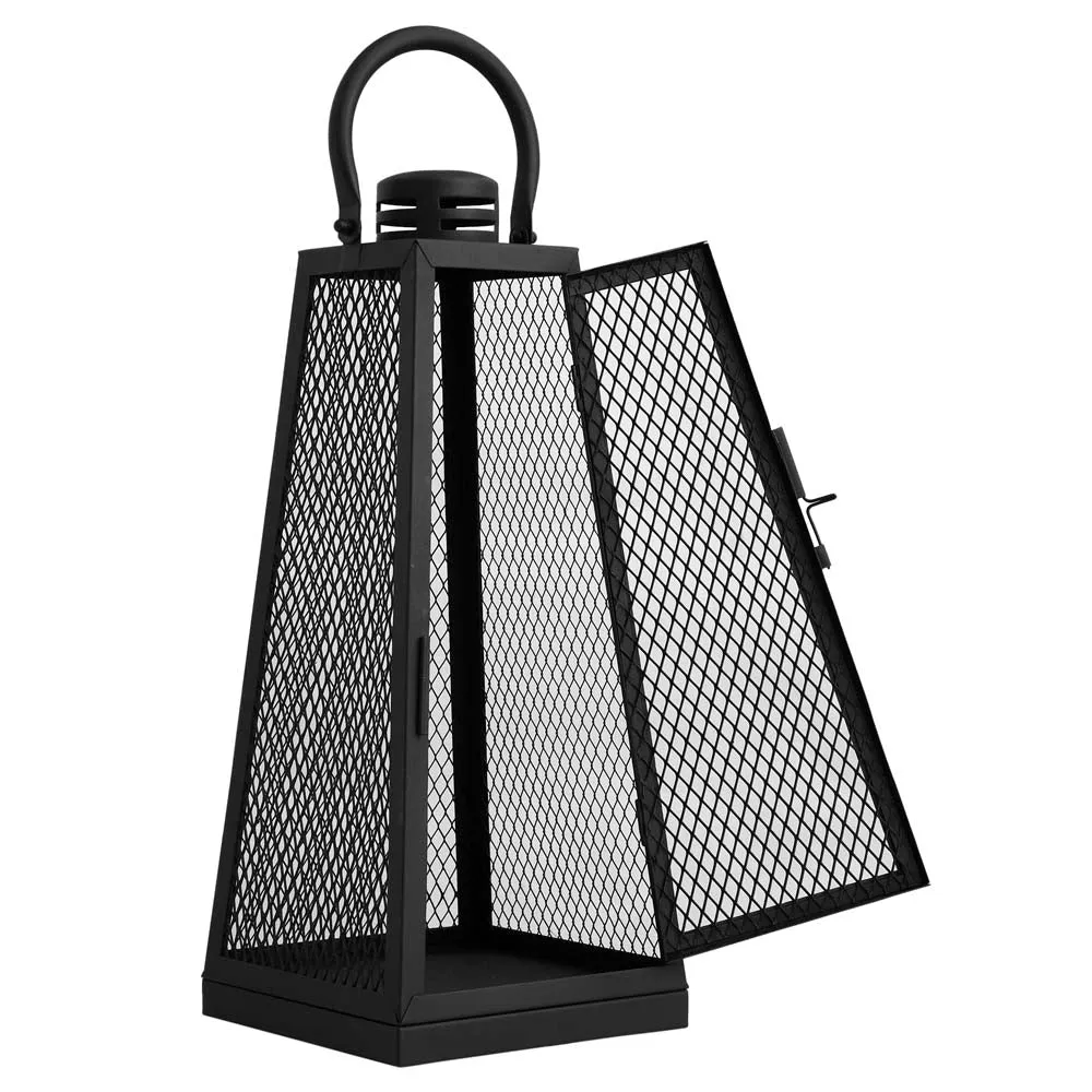 Gigantic Jet Black Candle Lantern