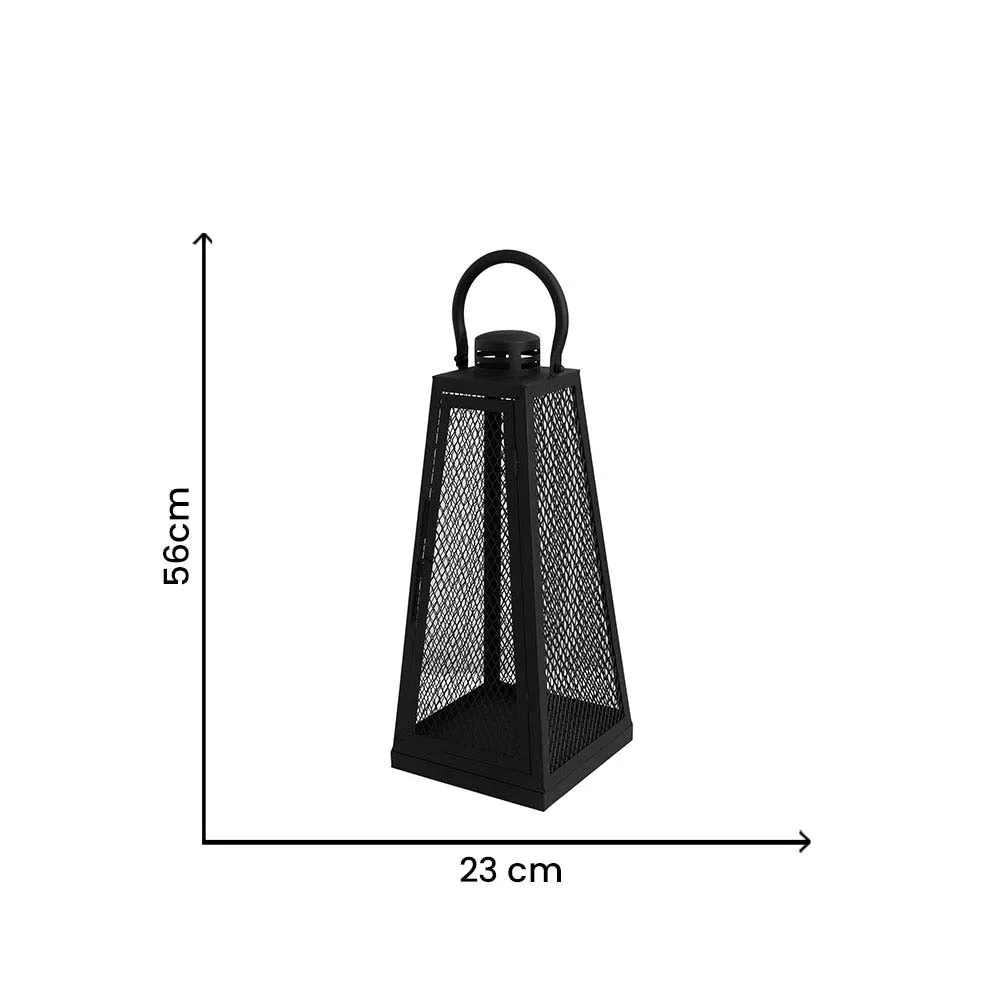 Gigantic Jet Black Candle Lantern