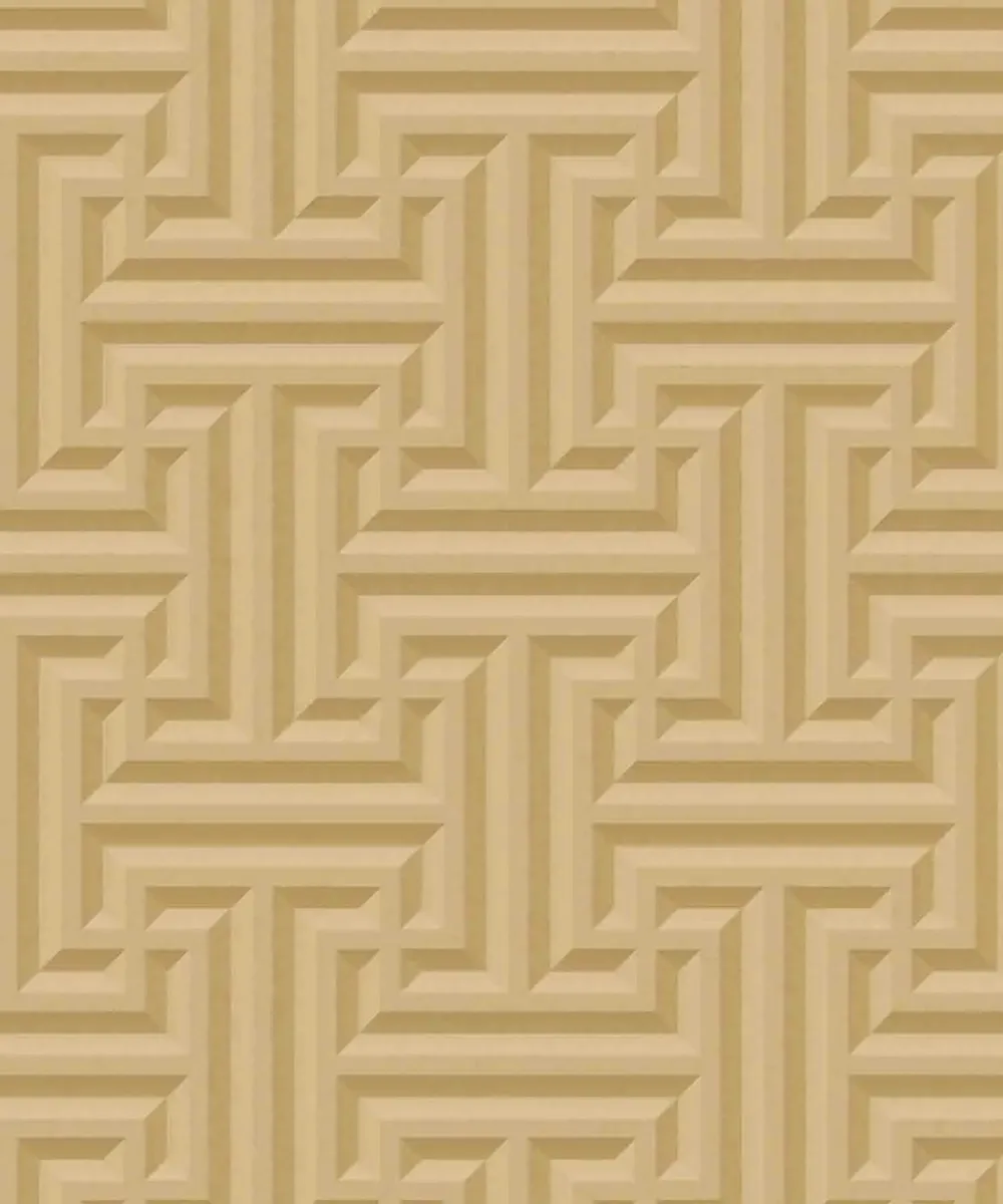 Giorgio Greek Pattern Textured Premium Wallpaper- The Art of Gravure Yellow