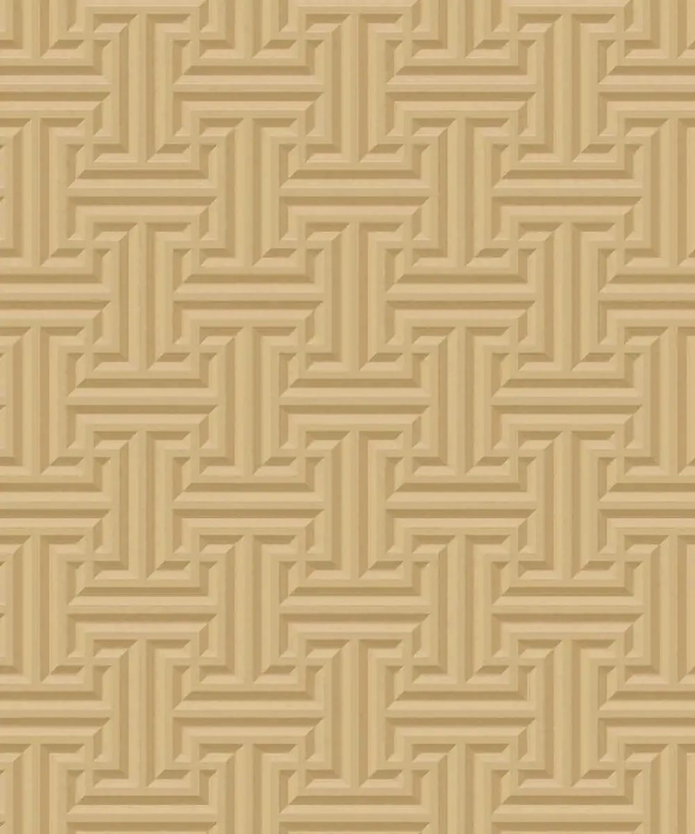 Giorgio Greek Pattern Textured Premium Wallpaper- The Art of Gravure Yellow