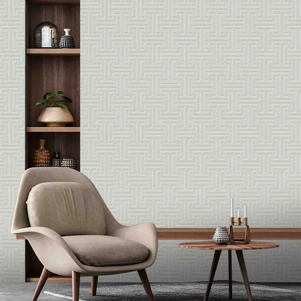 Giorgio Greek Pattern Textured Premium Wallpaper- The Art of Gravure Yellow