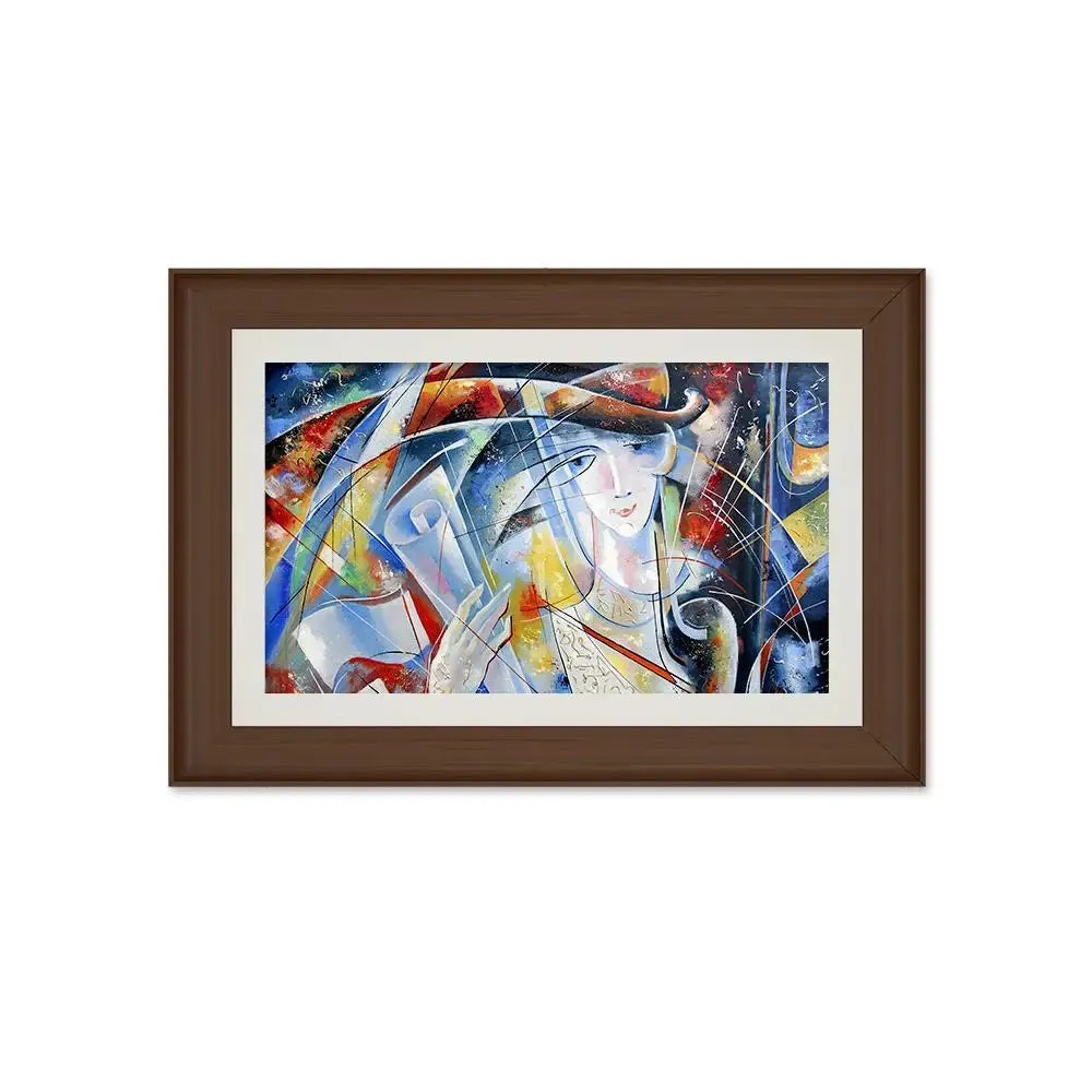Girl Abstract Art Framed Wall Painting