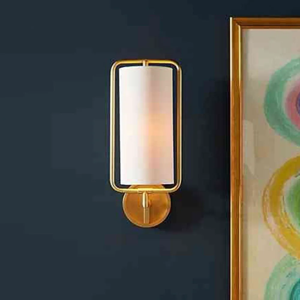 Glass Shelled Matte Gold Vertical Wall Lamp