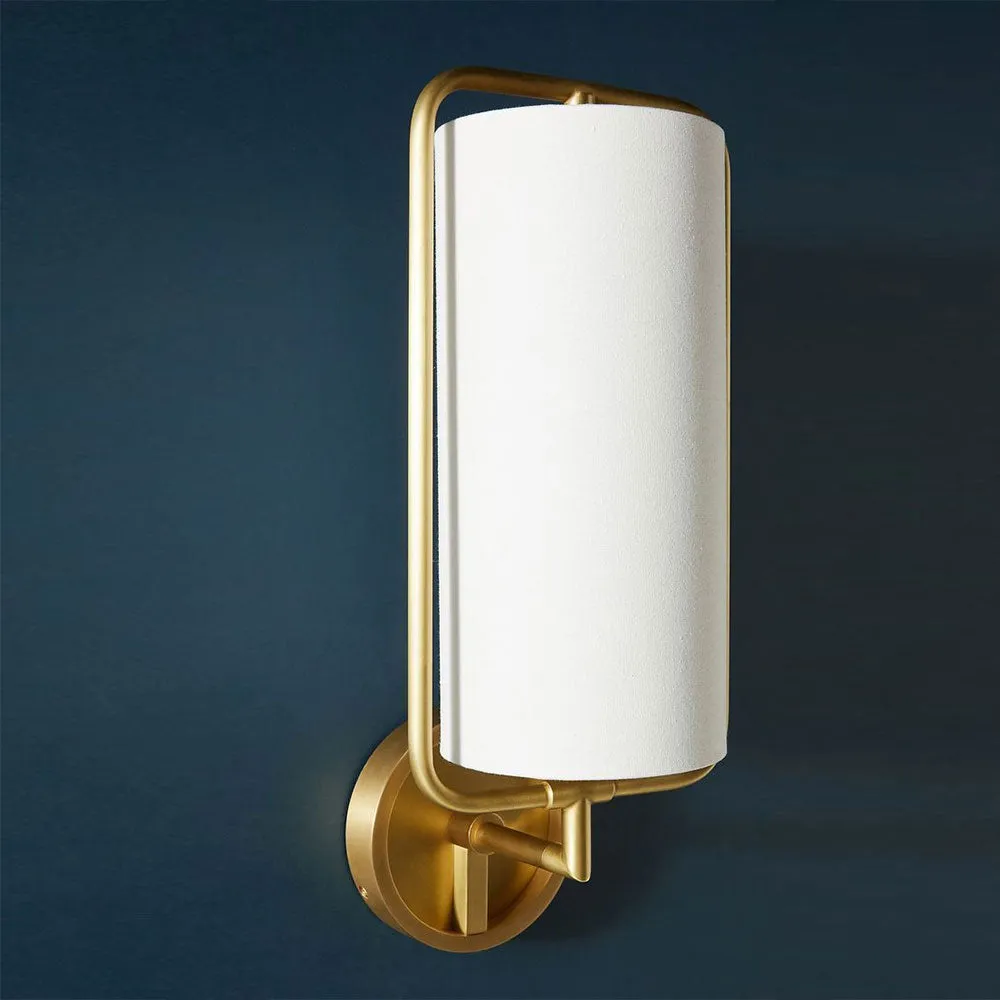 Glass Shelled Matte Gold Vertical Wall Lamp