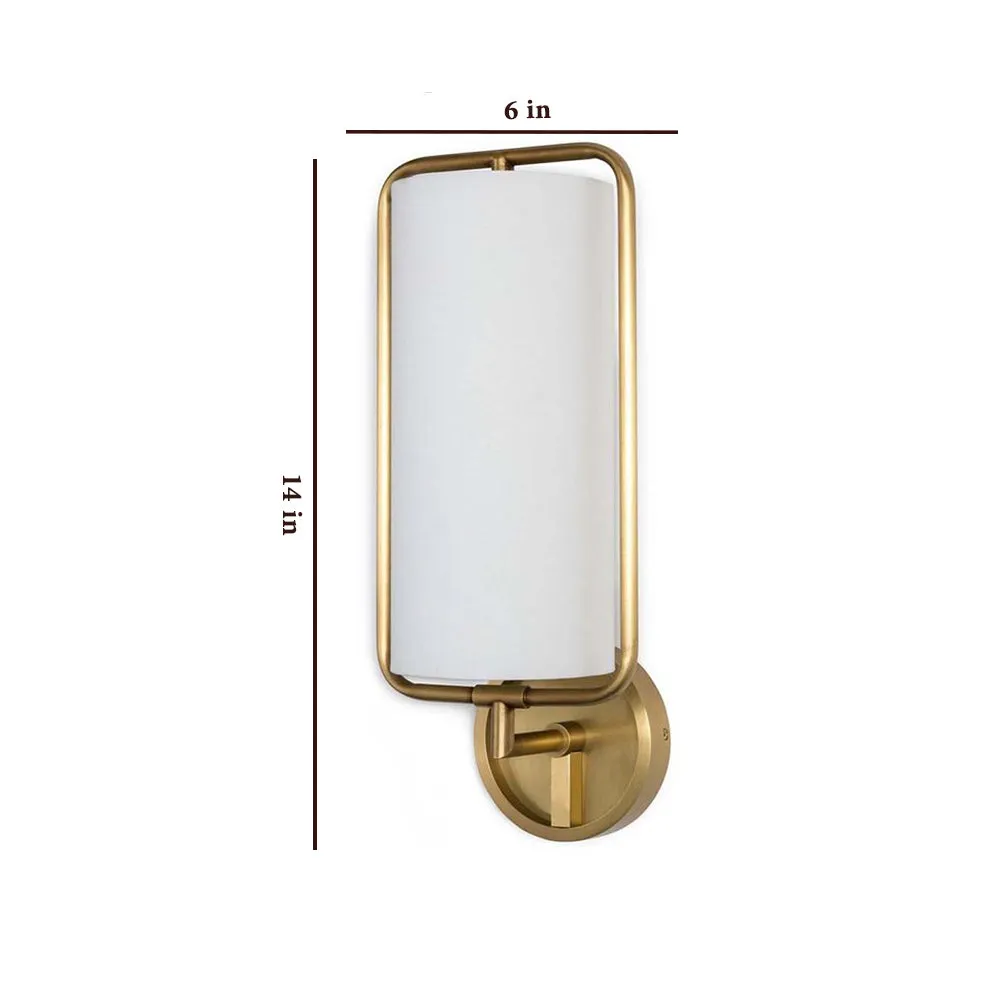 Glass Shelled Matte Gold Vertical Wall Lamp