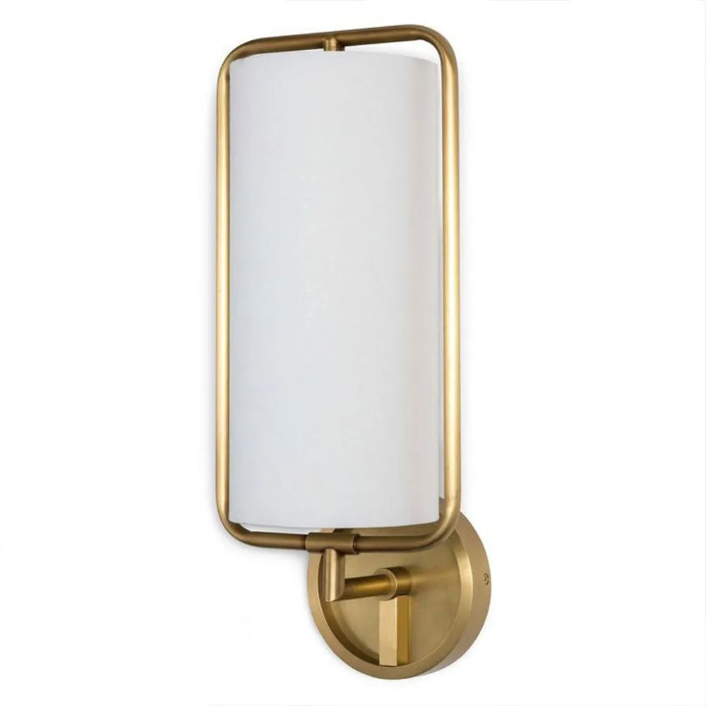 Glass Shelled Matte Gold Vertical Wall Lamp
