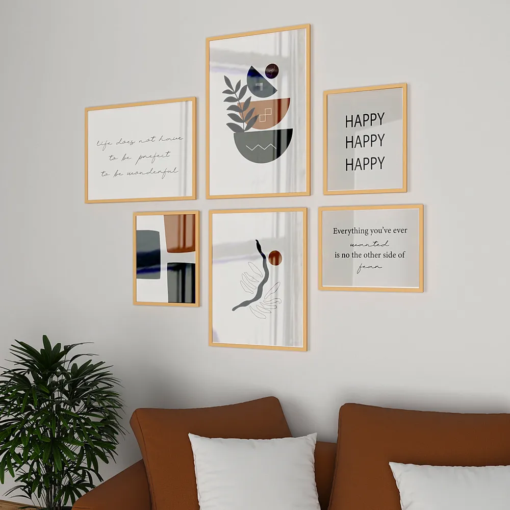 Gleeful Office Frame Sets In Yellow & Green Modern Design