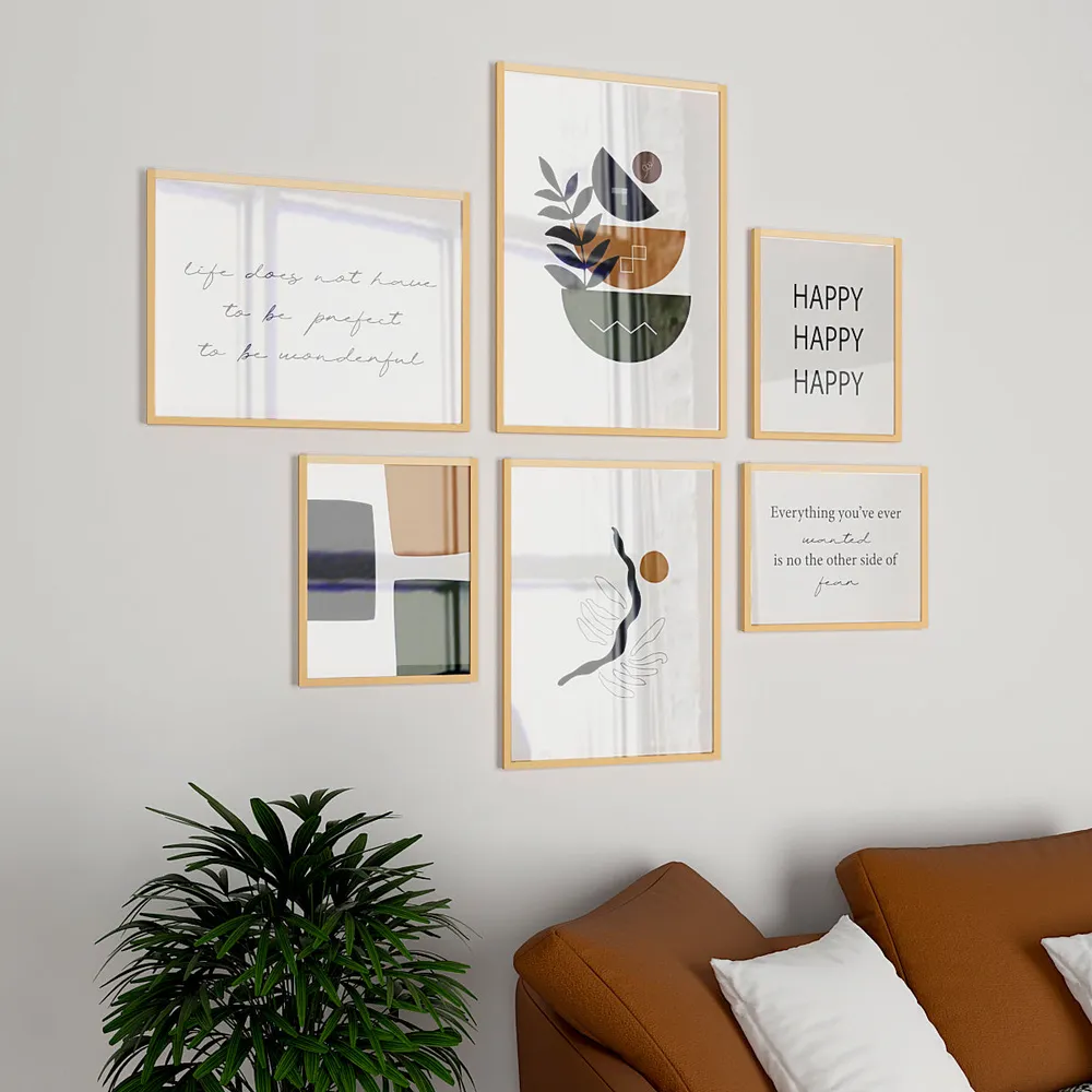 Gleeful Office Frame Sets In Yellow & Green Modern Design